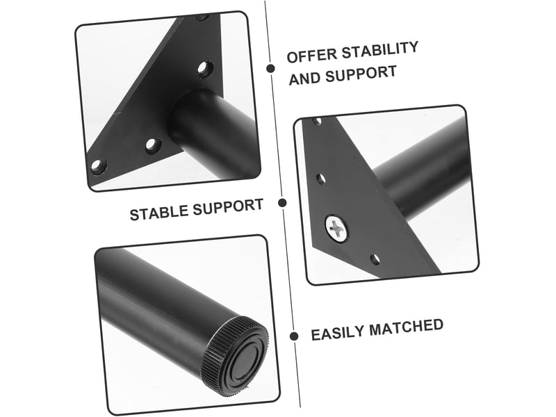  4pièces table basse métal support de courts pour meubles remplacement pour table de chevet  - Conforama E