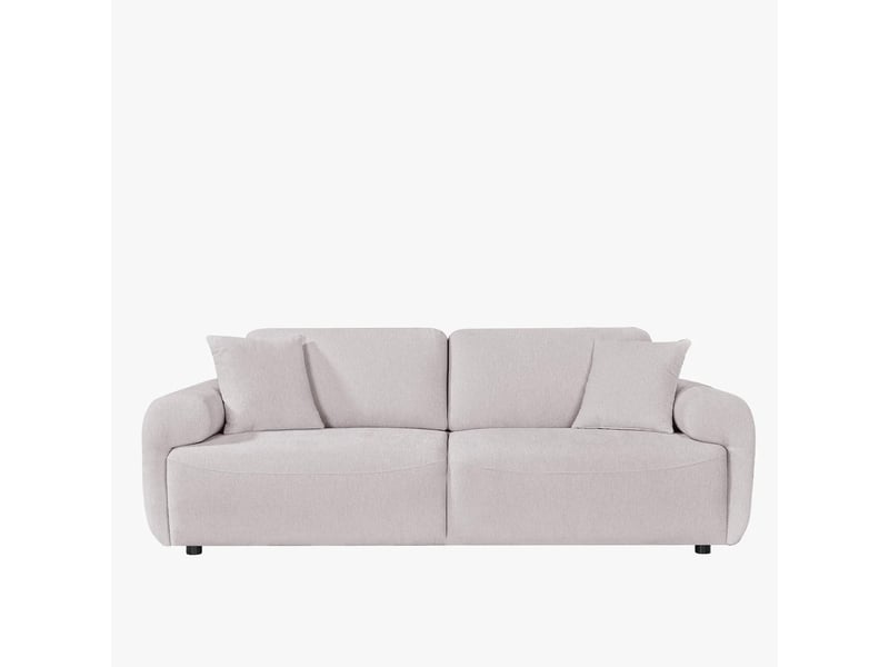  Canapé 3 places avec dossier amovible en tissu beige  - Conforama A
