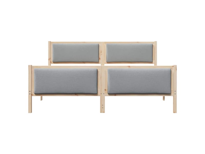  Lit double- lit adulte -  cadre de lit avec tête de lit gris clair 200 x 200 cm tissu  - Conforama D
