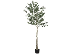 Olivier artificiel en pot 180 cm – vert – branches flexibles, 900 feuilles et pot lesté en ciment, stable