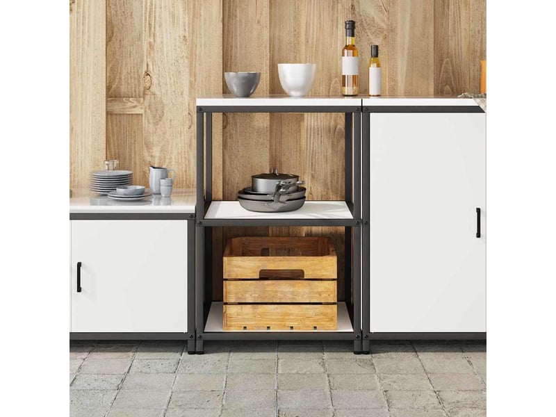  Étagère de cuisine, étagère de rangement hattem blanc 60x50x92cm acier  - Conforama D