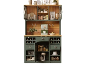 Buffet de cuisine 120x45x188 cm led mdf vert antique