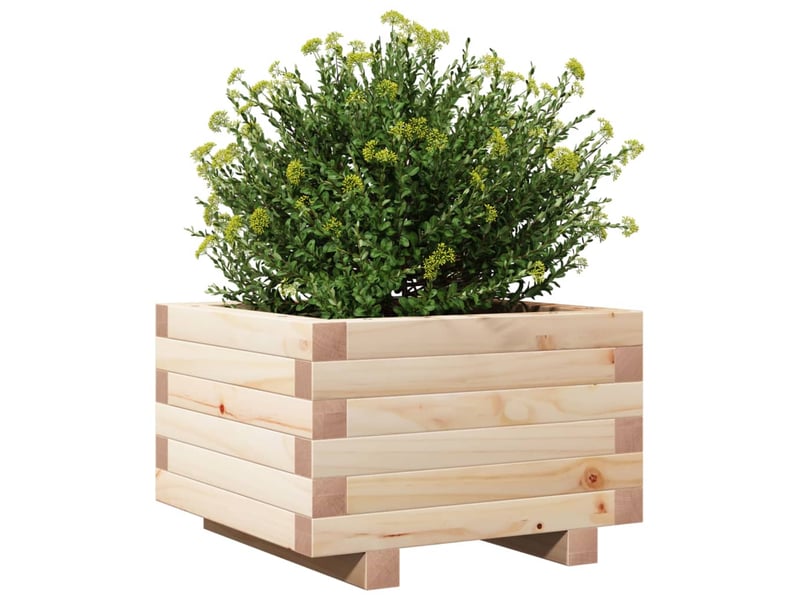  Jardinière - bac à fleurs 40x40x26,5 cm bois de pin massif  - Conforama D