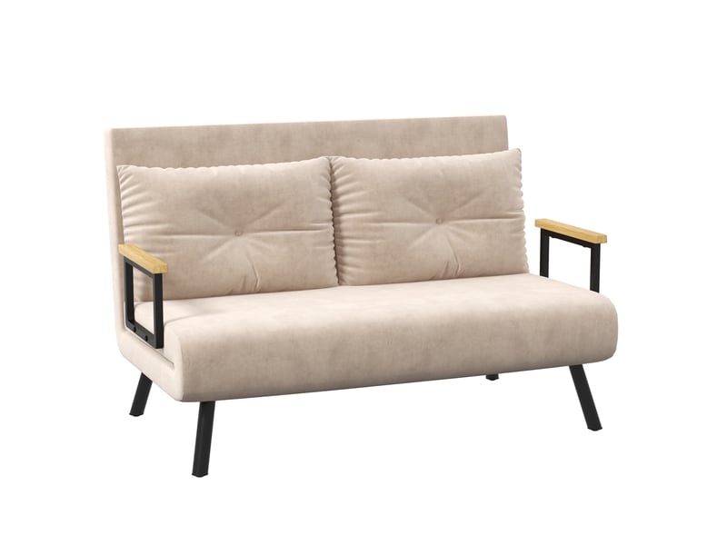  Fauteuil convertible beige avec dossier réglable 102 x 73 x 81 cm  - Conforama A