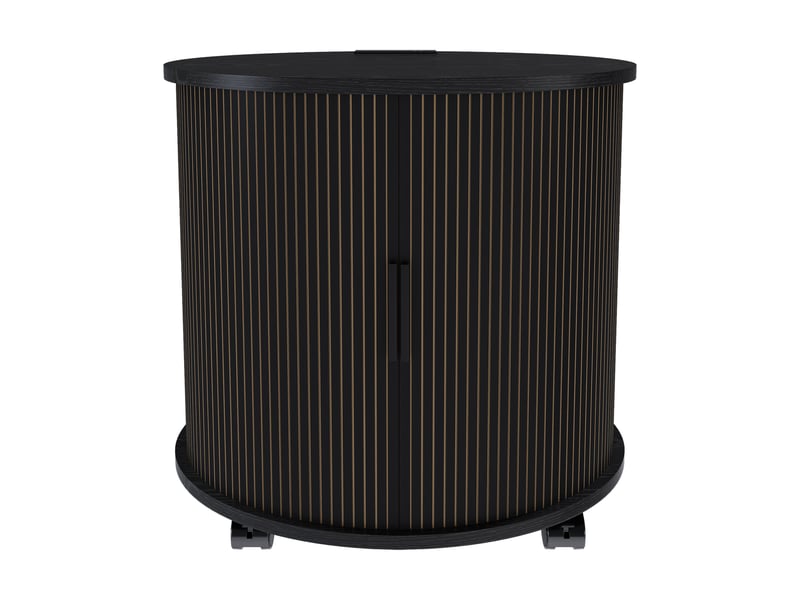  Meuble nuit rond 60x60x60 cm, table de chevet compacte avec tiroir intégré et prise électrique, design mid-century  - Conforama A