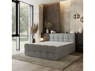 Lit avec rangement 140x200 cm <strong>MASSENO</strong>  <strong></strong> coloris gris