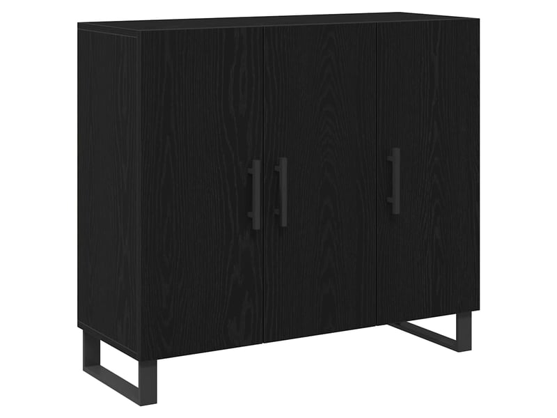 Buffet - bahut - meuble de rangement chêne noir 90 x 34 x 80 cm bois d'ingénierie - Conforama A