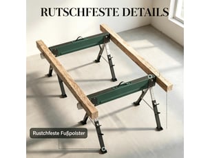 Lot de 2 tréteaux pliables en métal, charge 1160 kg, hauteur réglable 64-81 cm