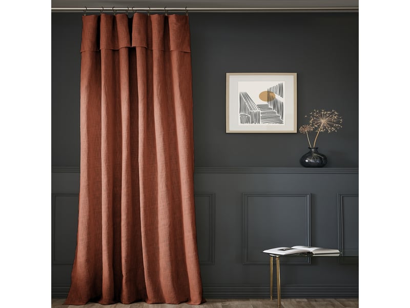  Rideau ajustable 140x270 cm coton terracotta PD21811 - Conforama A