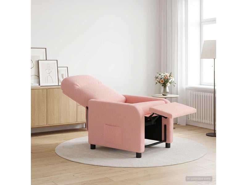 Vidaxl fauteuil inclinable rose bouclé  - Conforama B