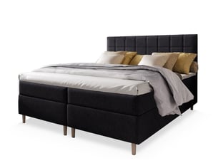Lit avec rangement 140x200 cm <strong>MASSENO</strong> <strong></strong> coloris noir