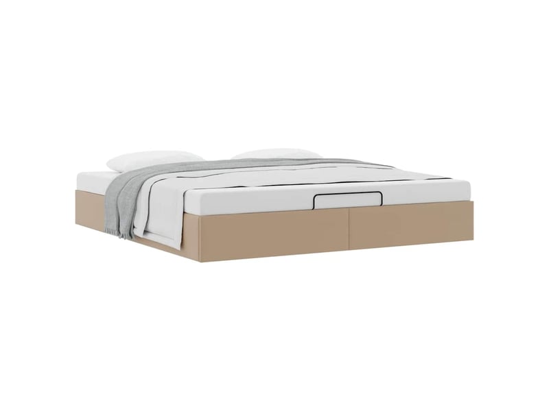  Lit adulte, lit double, cadre de lit ottoman sans matelas cappuccino 200x200cm cf10367  - Conforama E