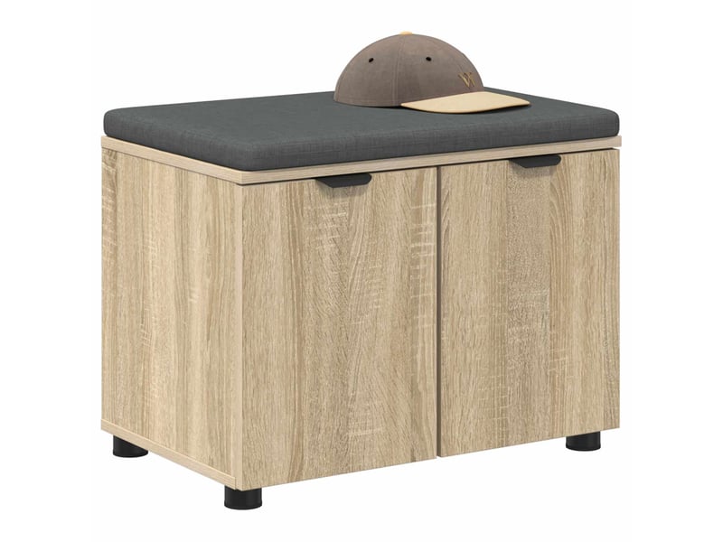  Banc d'entrée, banc interieur avec coussin chêne sonoma 60x38x46 cm shl26077  - Conforama C