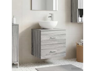 Vanité de lavabo mural, meuble de rangement sonoma gris 49.5x41x64.5 cm shl8328