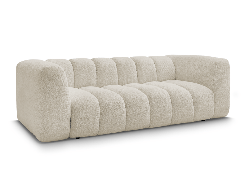 Bobochic canapé droit fixe 3 places talia tissu bouclette beige TALIA - Conforama A