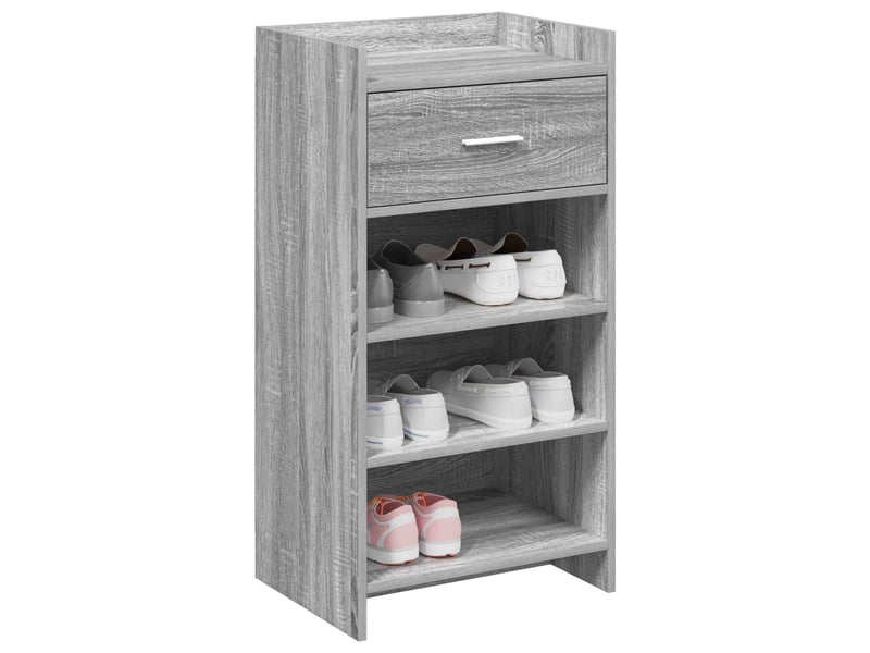  Meuble à chaussure, cabinet à chaussures avec tiroir sonoma gris 48x36x92 cm  - Conforama C