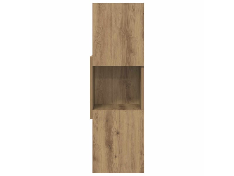  Meuble d'angle, meuble de rangement salon 30,5x30x95cm bois d'ingénierie chêne artisanal  - Conforama E