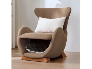 Fauteuil lounge 1 place marron avec niche pour félins et petits chiens