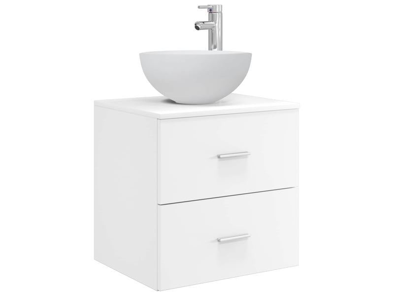  Vanité de lavabo mural, meuble de rangement blanc 49.5x41x64.5 cm shl8921  - Conforama A
