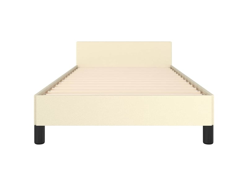  Lit simple- lit adulte -  cadre de lit avec tête de lit sans matelas crème 80x200 cm  - Conforama D