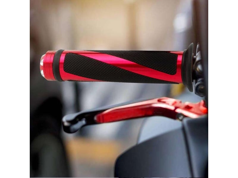  Universel poignée moto 1 paire universal 78 motorcycle caoutchouc guidon poignées (rouge)  - Conforama E