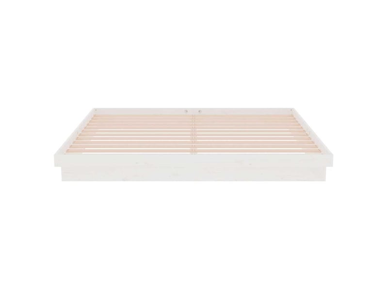  Lit double- lit adulte -  cadre de lit sans matelas blanc bois massif 200x200 cm  - Conforama D