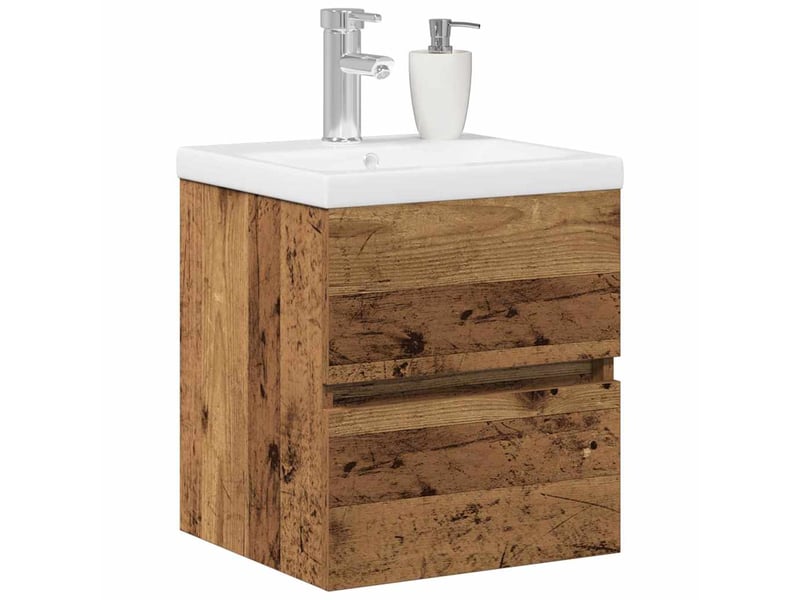 Meuble de lavabo de salle de bain, armoire de bain chêne noir 41 x 39 x 62 cm cf65520 - Conforama C