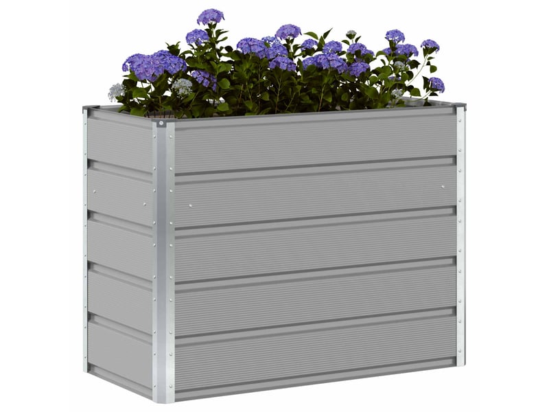  Jardinière - bac à fleurs gris clair 100 x 50 x 77 cm acier galvanisé  - Conforama C