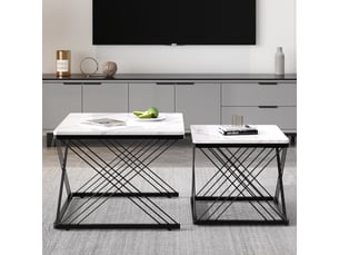 Table basse carré(e) coloris bicolore LPOSPI - 60 cmx45 cm