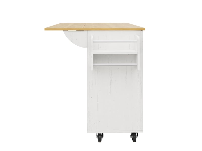 Île de cuisine en chêne massif – buffet, tables extensibles, chariot de service, étagères réglables - Conforama D