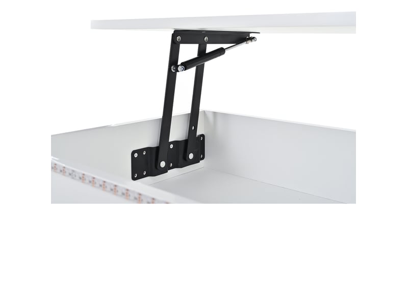  Table basse 96x45x40 cm plateau relevable led panneau de particules blanc  - Conforama D