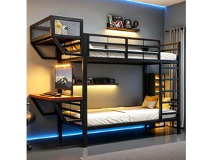 Lit superposé 90x200 cm MODENUIT coloris noir