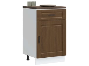 Meuble de rangement, armoire de cuisine porto chêne marron bois d'ingénierie shl21