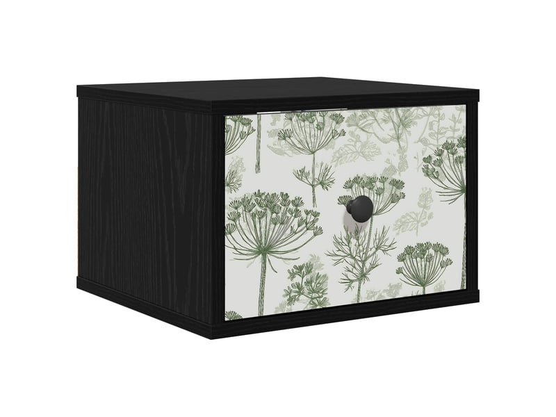  Table de chevet - cabinet de chevet - table de nuit mural gotha chêne noir 36 x 33 x 25 cm  - Conforama A