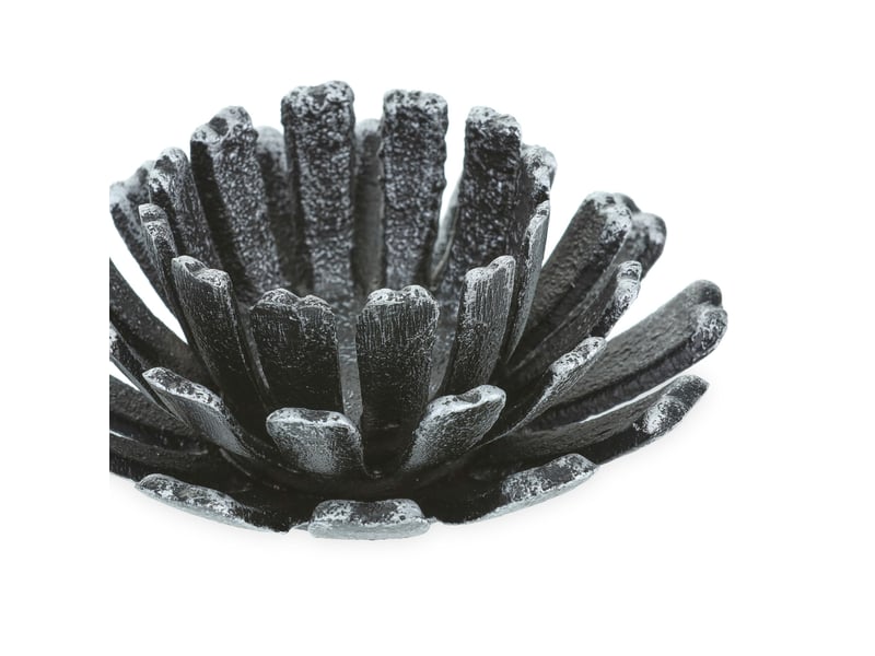  Lot de 2 porte-bougies en forme de fleur extérieur décoration jardin 6 x 13,5 cm en fonte noire 13_0012200  - Conforama C
