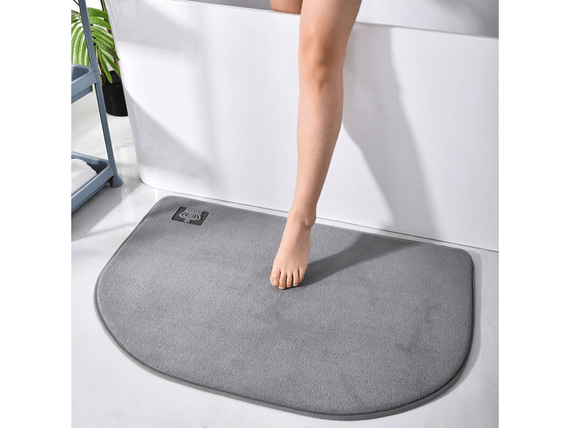  Tapis bain marron 40x60 cm, semi-circulaire, antidérapant, doux, pour chambre et salle de bain  - Conforama E