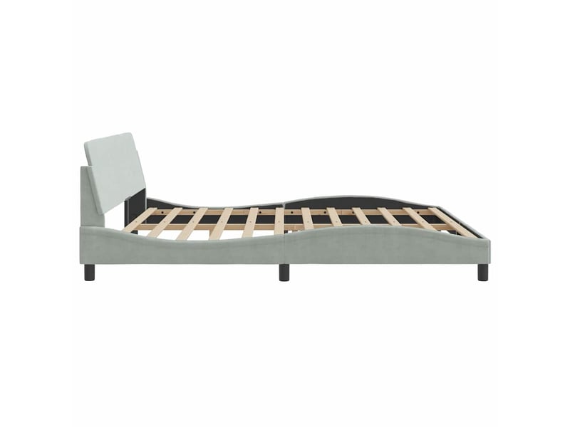  Lit double- lit adulte -  cadre de lit dover gris clair 200x200 cm velours  - Conforama D