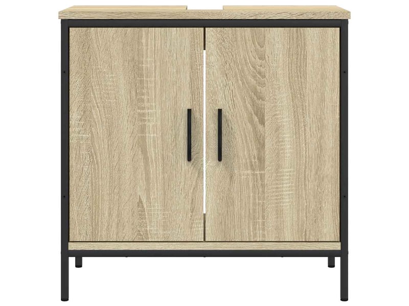  Armoire lavabo salle de bain, meuble de rangement chêne sonoma 60x30x60 cm  - Conforama D