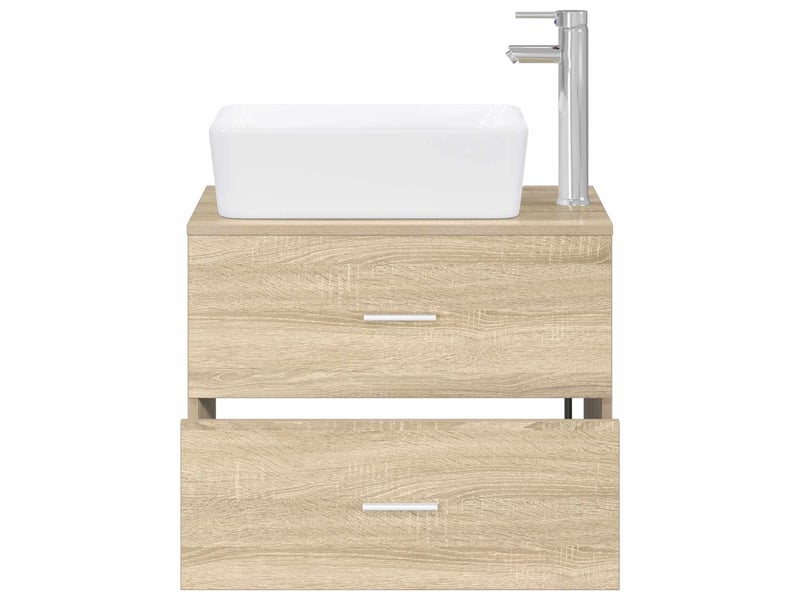  Ensemble de mobilier de salle de bain chêne sonoma cf64666  - Conforama C