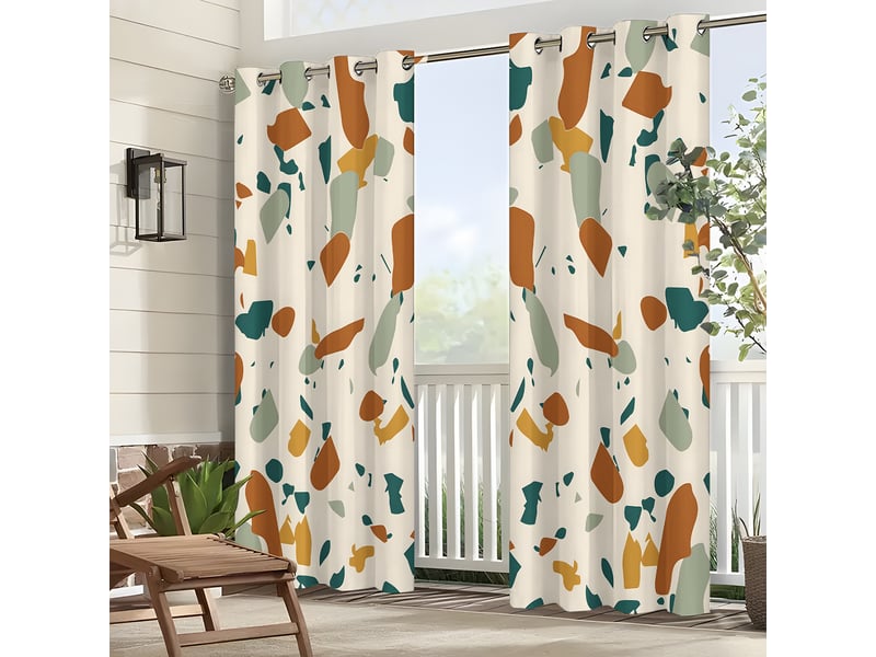  Rideau extérieur résistant aux intempéries en deux parties pour balcon, tonnelle, jardin, terrasse, parterre de fleurs, l 200 cm x h 200 cm  - Conforama D