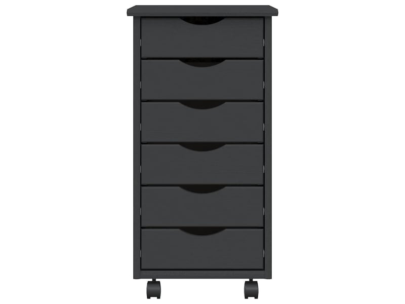 Armoire de rangement roulante avec tiroirs moss gris bois de pin solide shl2535  - Conforama E