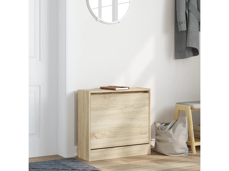  Meuble à chaussure, armoire à chaussures chêne sonoma 60x21x57 cm bois d'ingénierie  - Conforama C