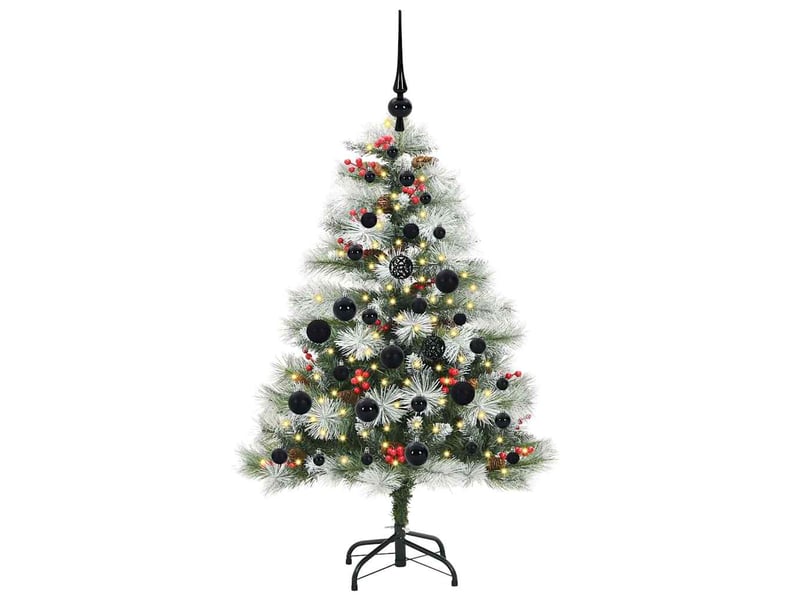  Sapin de noël - arbre de noël artificiel vert et blanc 120 cm  - Conforama C