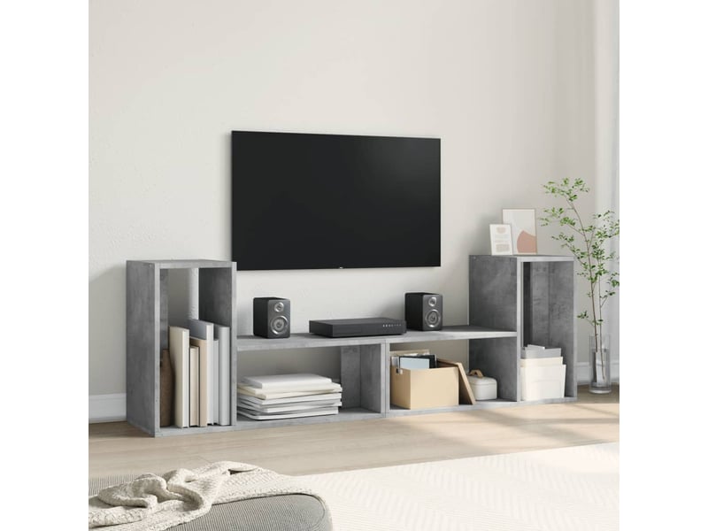  Meuble tv - banc tv - meuble de rangement gris béton  - Conforama C