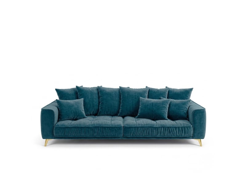  Canapé droit altamo en velours bleu pétrole - 4 places 3CA51.PI.4D.24 - Conforama A