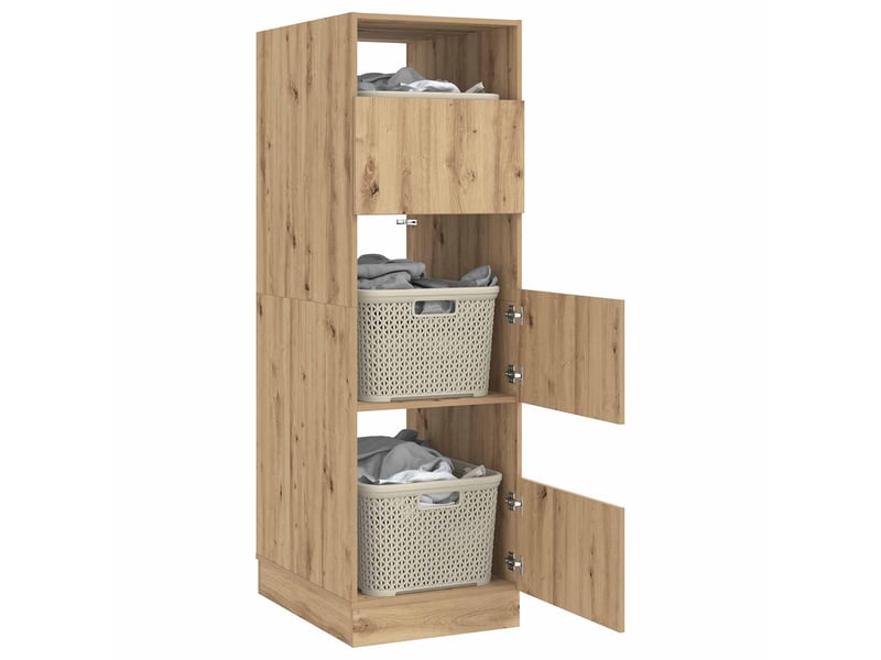  Armoire à laver avec stockage chêne artisanal 50x68x162 cm  - Conforama C