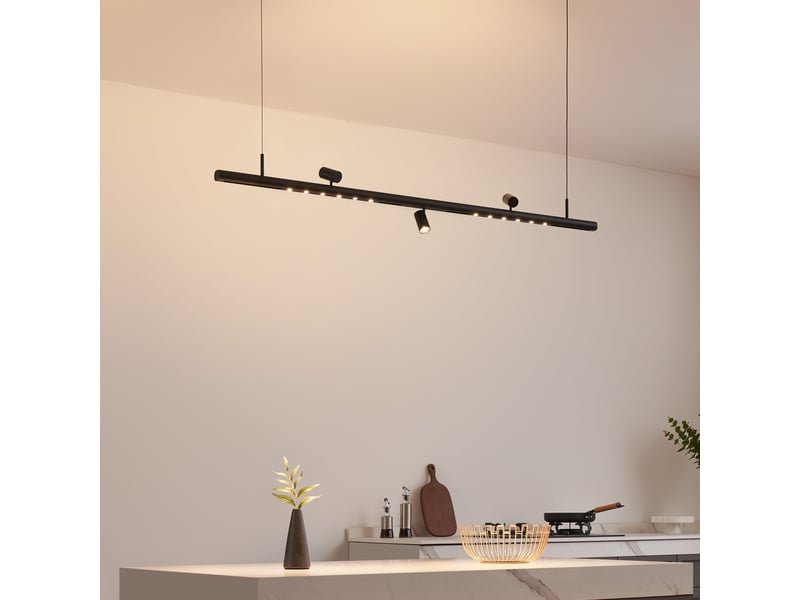 Suspension noire système magnétique 3 spots et 2 profilés led 27w - lyne Lyne - Conforama D