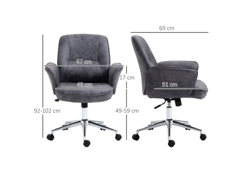  Chaise de bureau xxl ergonomique inclinable, réglable en hauteur, gris, charge 120 kg  - Conforama C