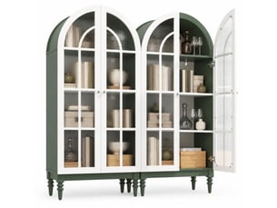 Vitrine coloris bicolore 3 étagère(s) OKMYHOME - 76 cmx165 cm