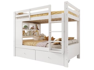 Lit superposé 2x90x200 cm <strong>MODENVIE</strong>  <strong></strong> coloris blanc